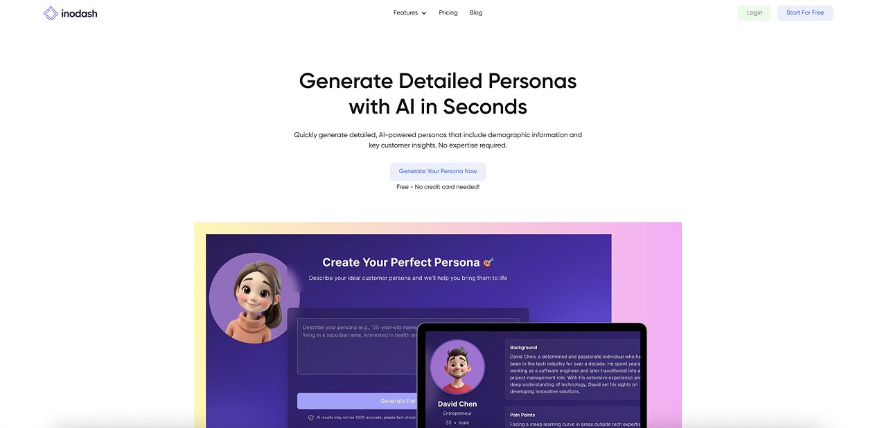 inodash AI persona generator