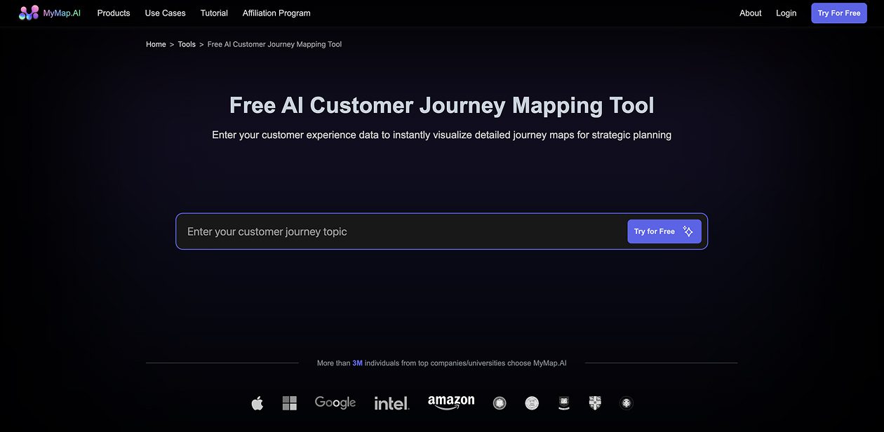mymap AI journey mapping tool