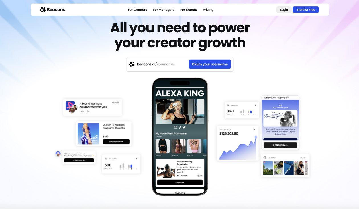 beacons-link in bio platform