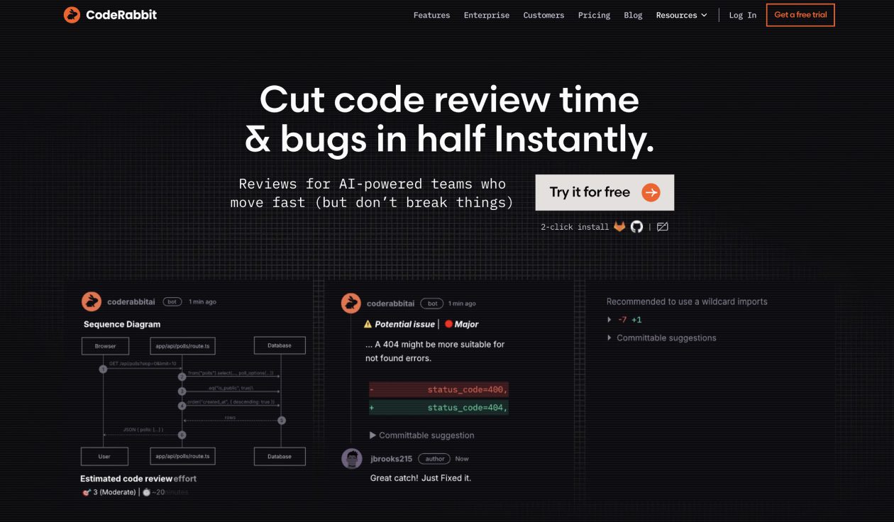 CodeRabbit AI code review tool